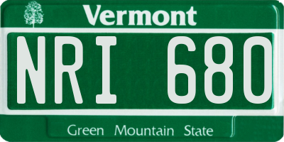 VT license plate NRI680