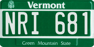 VT license plate NRI681