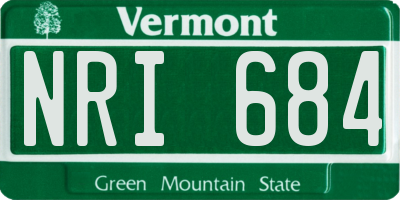 VT license plate NRI684