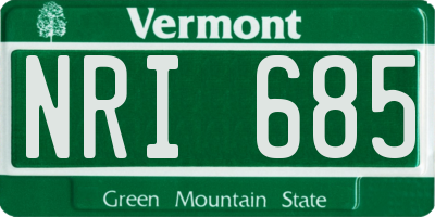 VT license plate NRI685