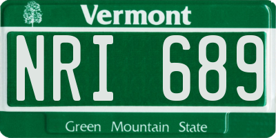 VT license plate NRI689