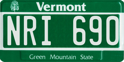 VT license plate NRI690