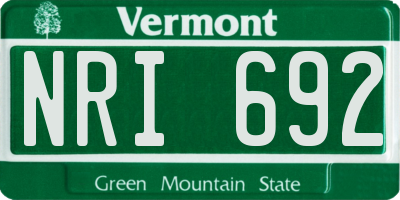 VT license plate NRI692
