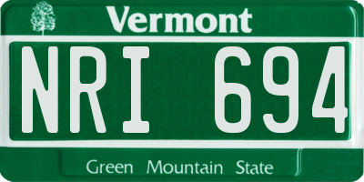 VT license plate NRI694