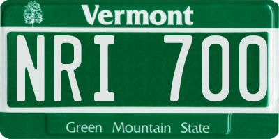 VT license plate NRI700