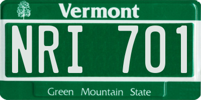 VT license plate NRI701