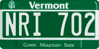 VT license plate NRI702