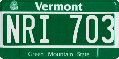 VT license plate NRI703