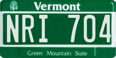 VT license plate NRI704