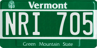 VT license plate NRI705