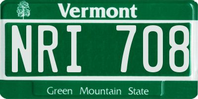VT license plate NRI708