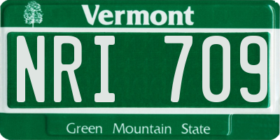 VT license plate NRI709