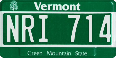 VT license plate NRI714