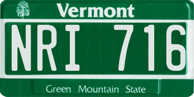VT license plate NRI716