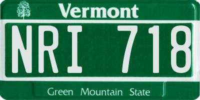 VT license plate NRI718