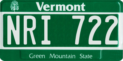 VT license plate NRI722