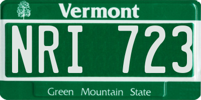 VT license plate NRI723