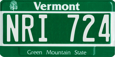 VT license plate NRI724