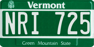 VT license plate NRI725