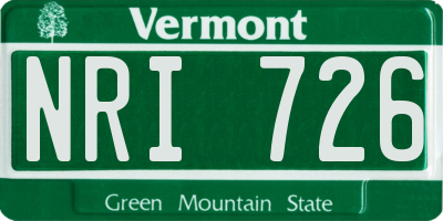VT license plate NRI726