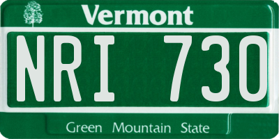 VT license plate NRI730