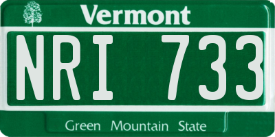 VT license plate NRI733