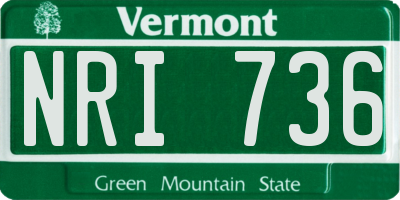 VT license plate NRI736