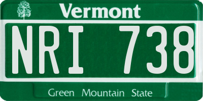 VT license plate NRI738