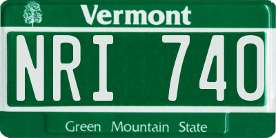 VT license plate NRI740