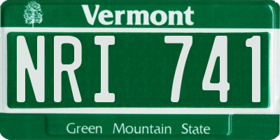 VT license plate NRI741