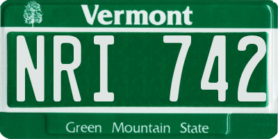 VT license plate NRI742