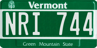 VT license plate NRI744