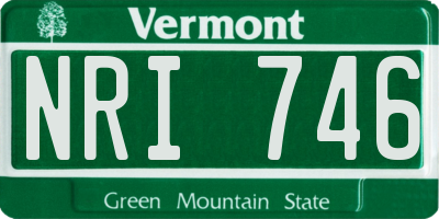 VT license plate NRI746
