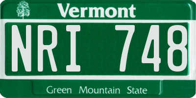 VT license plate NRI748