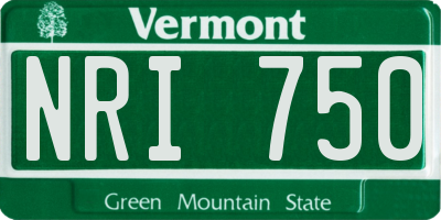 VT license plate NRI750