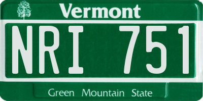 VT license plate NRI751