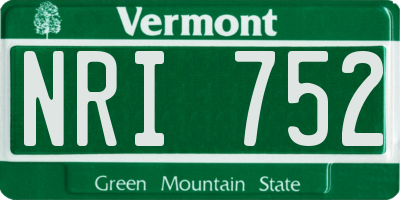 VT license plate NRI752