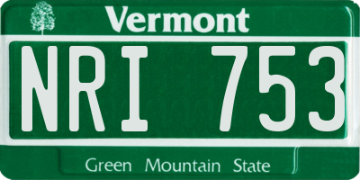 VT license plate NRI753