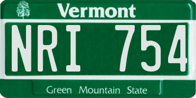 VT license plate NRI754