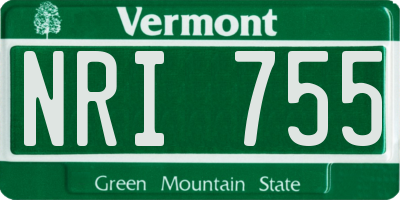 VT license plate NRI755