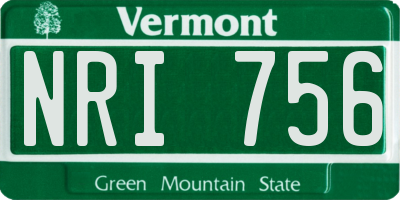 VT license plate NRI756