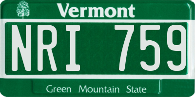 VT license plate NRI759