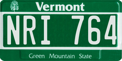 VT license plate NRI764