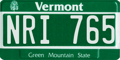VT license plate NRI765