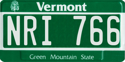 VT license plate NRI766