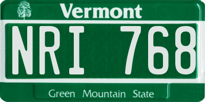 VT license plate NRI768