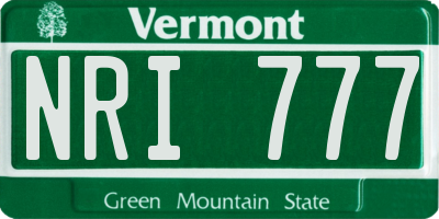 VT license plate NRI777