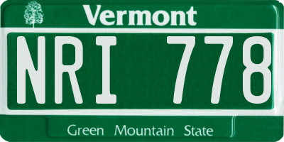 VT license plate NRI778