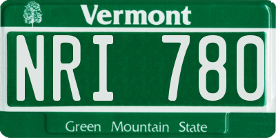 VT license plate NRI780