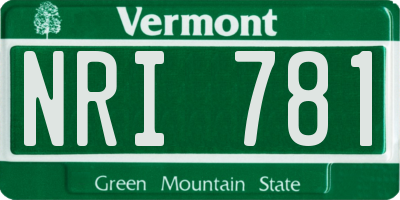 VT license plate NRI781